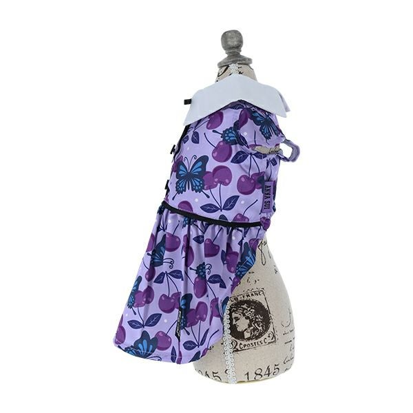 ANNA SUI アナスイ ワンピース エプロン 割烹着 花&チェリー柄 紫 ANNA