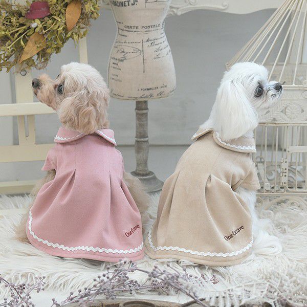ハンドメイド犬服ꕤDMSサイズꕤタートルネックワンピース♡シャギーリブニット♡ 208433_1.jpg 犬服・アクセサリー